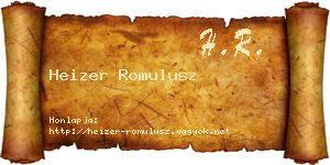 Heizer Romulusz névjegykártya